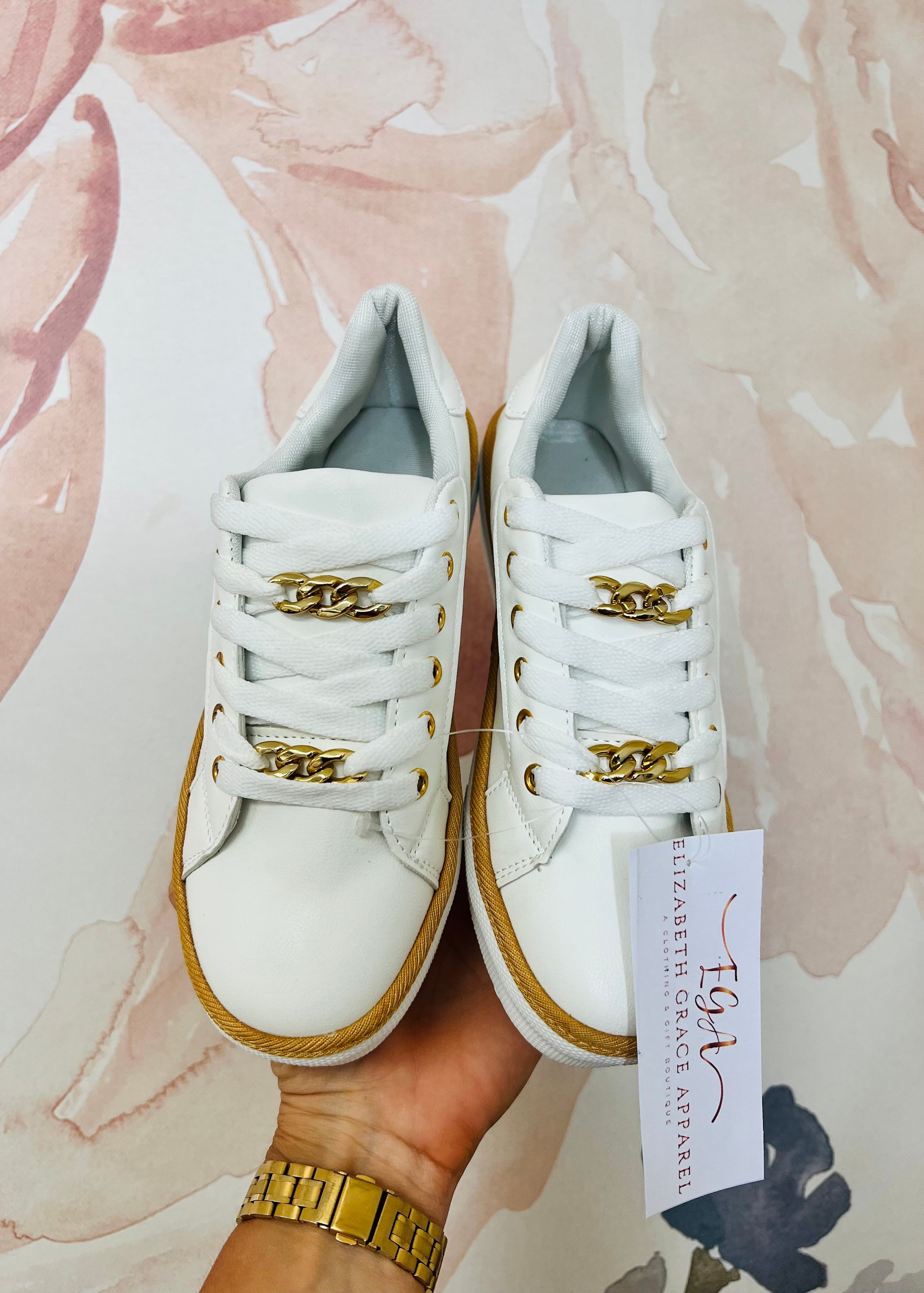 White Lace Up Platform Sneaker *Final Sale*
