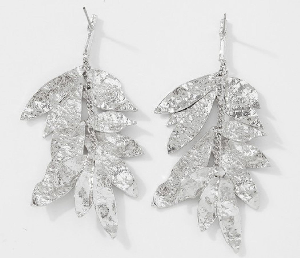 Foil Flake Leaf Earrings