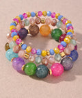 Triple Crystal Beaded Bracelet