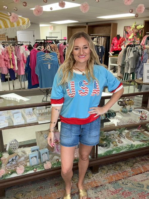4th Of July Artwork Patch Top