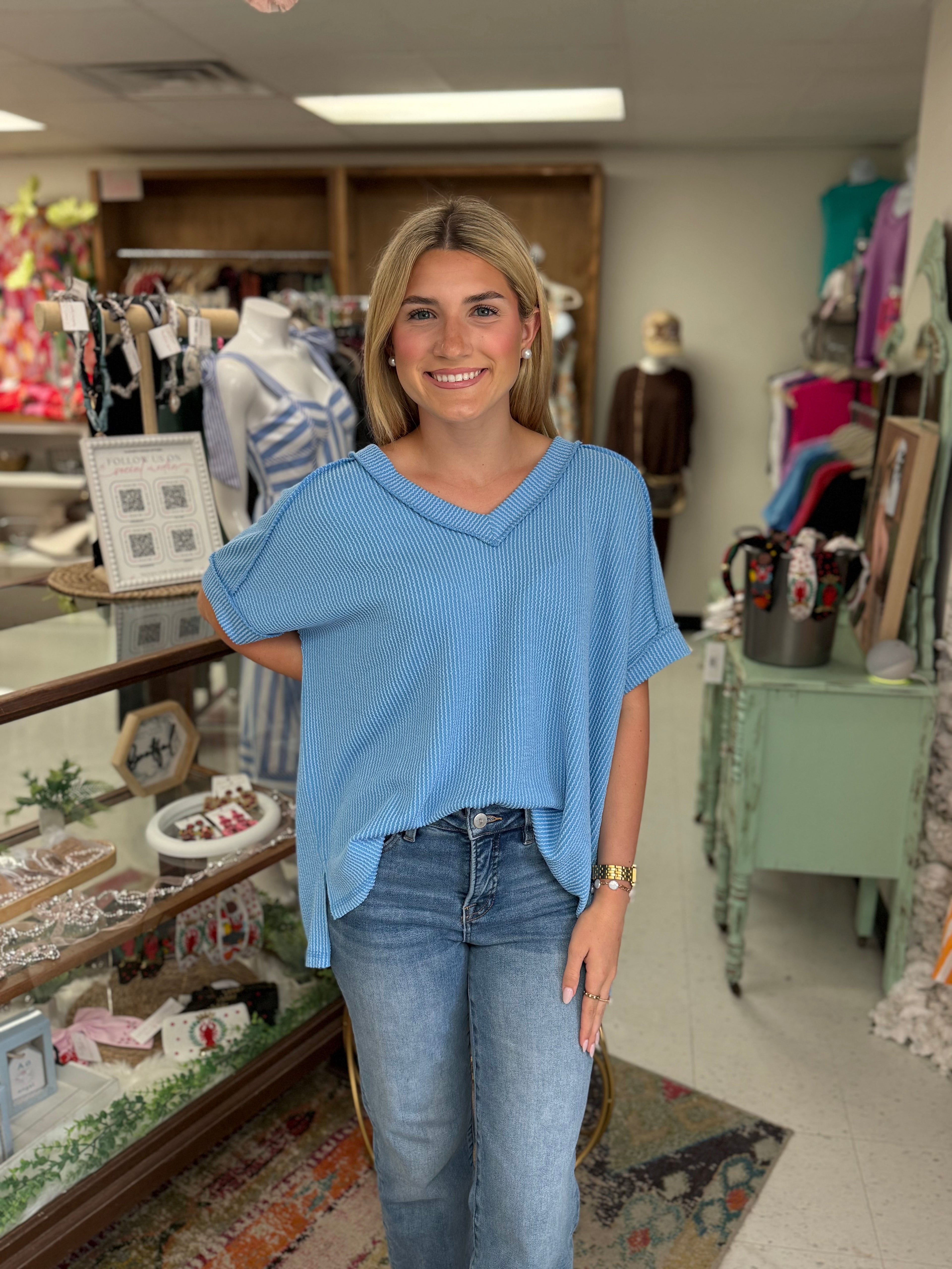 Cloud Nine V-Neck Tee