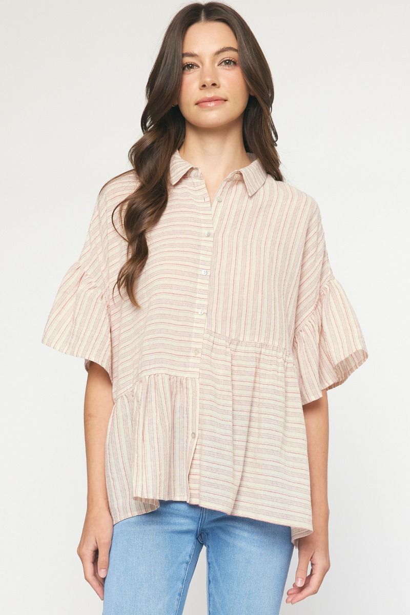 Preppy Edgy Striped Top