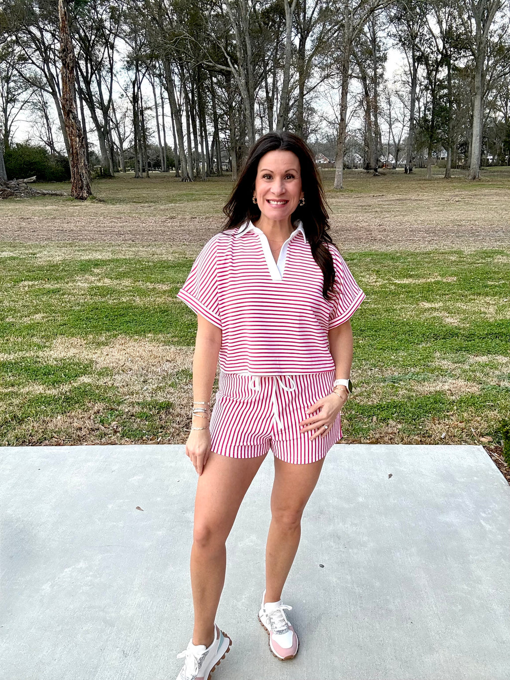 Sunlit Stripe Short Set