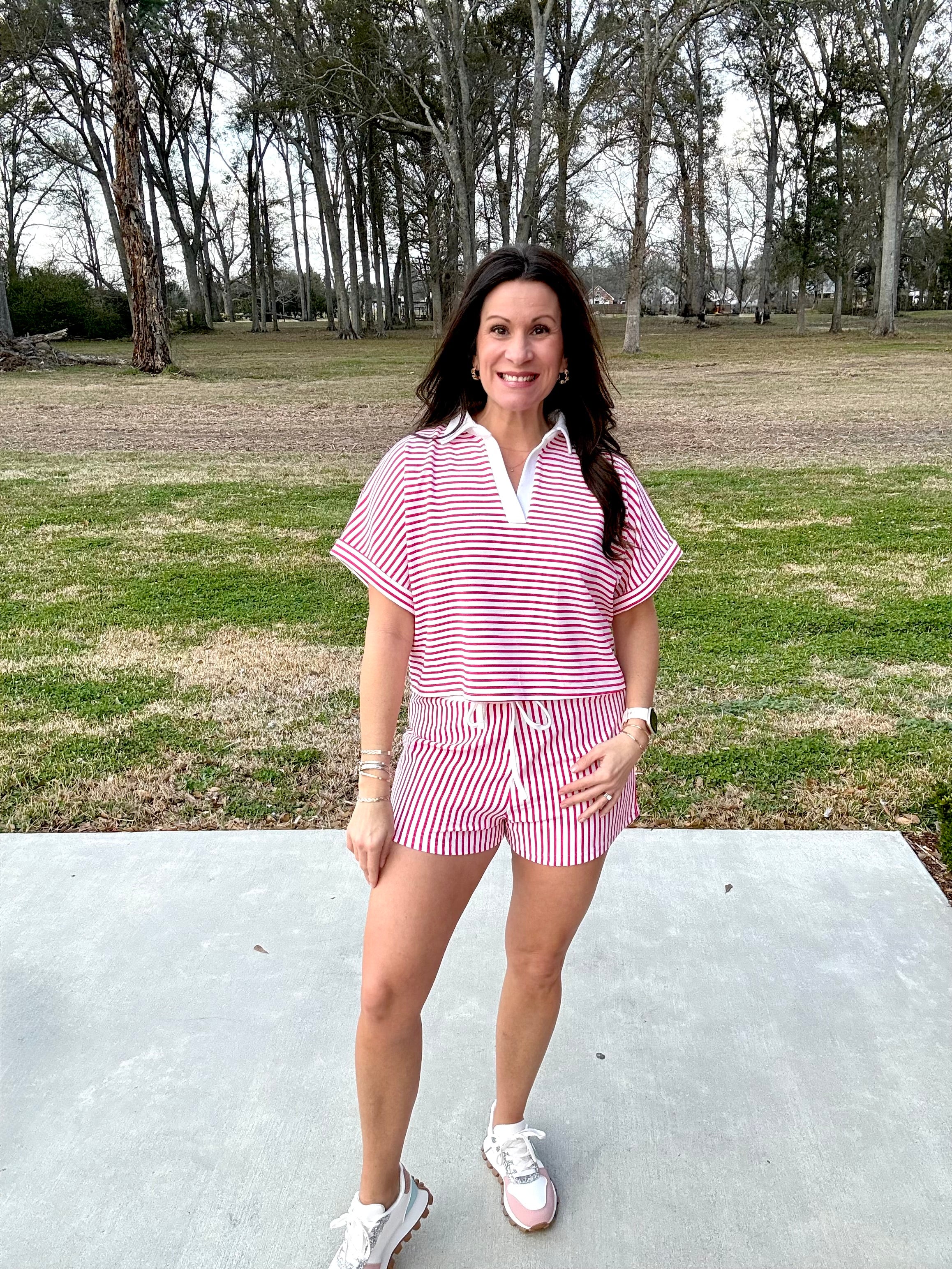 Sunlit Stripe Short Set