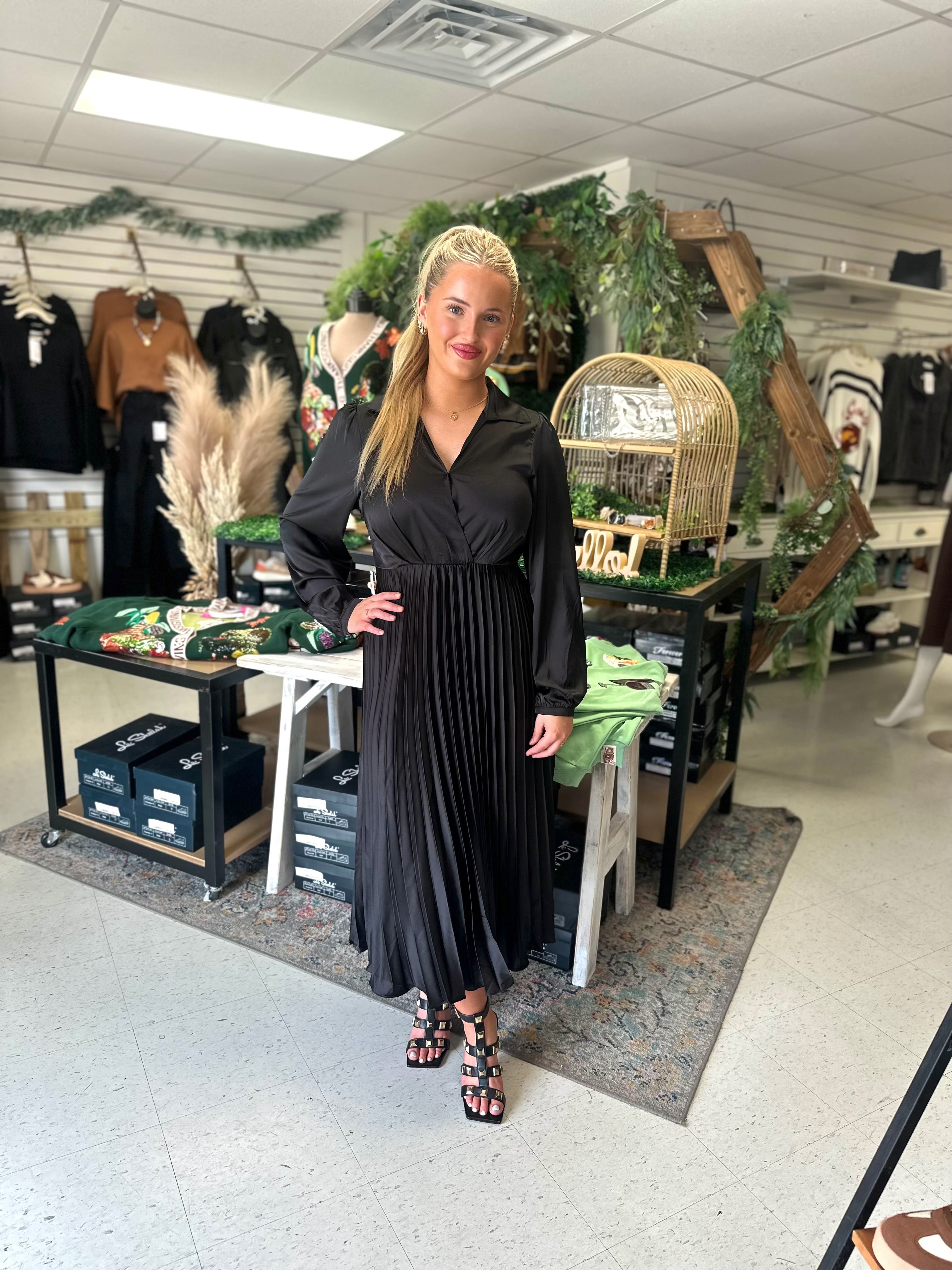 Elegance First Satin Midi Dress