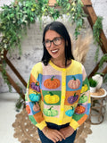 Pastel Colorblock Pumpkin Cardigan