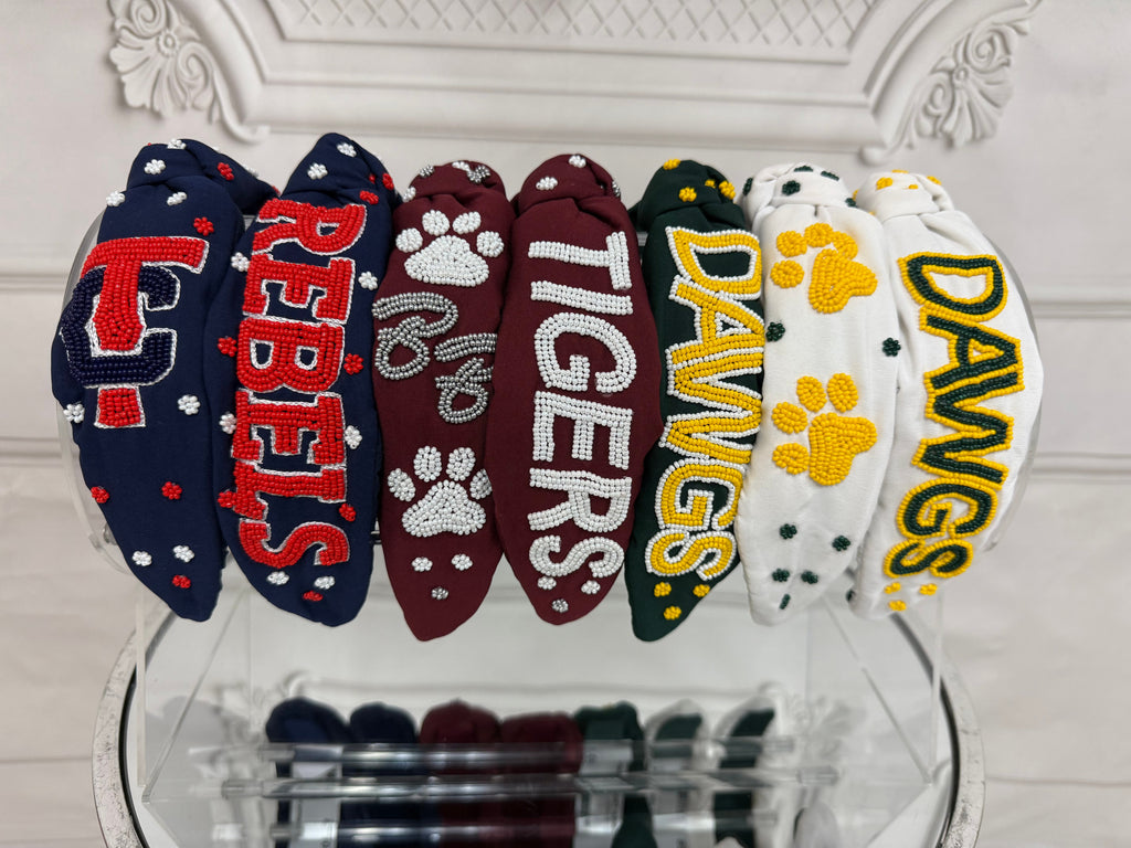School Spirit Beaded Headbands