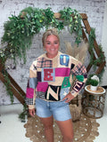 Multi Queen Patchwork Sweatshirt