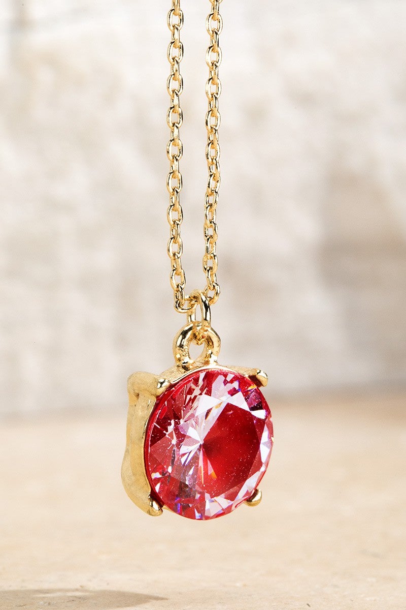Colored Pendant Short Necklace