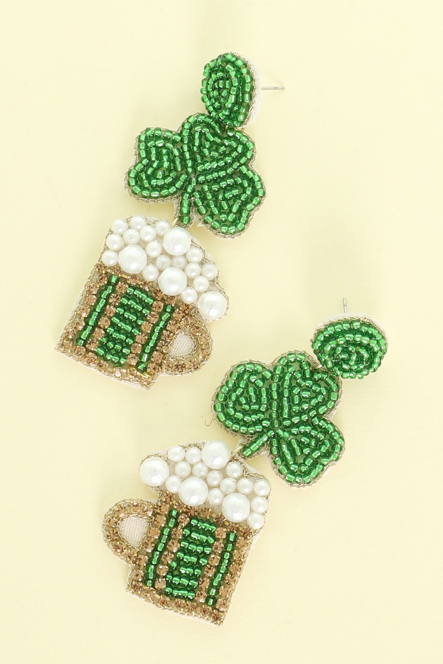 Beer Mug Shamrock Earrings