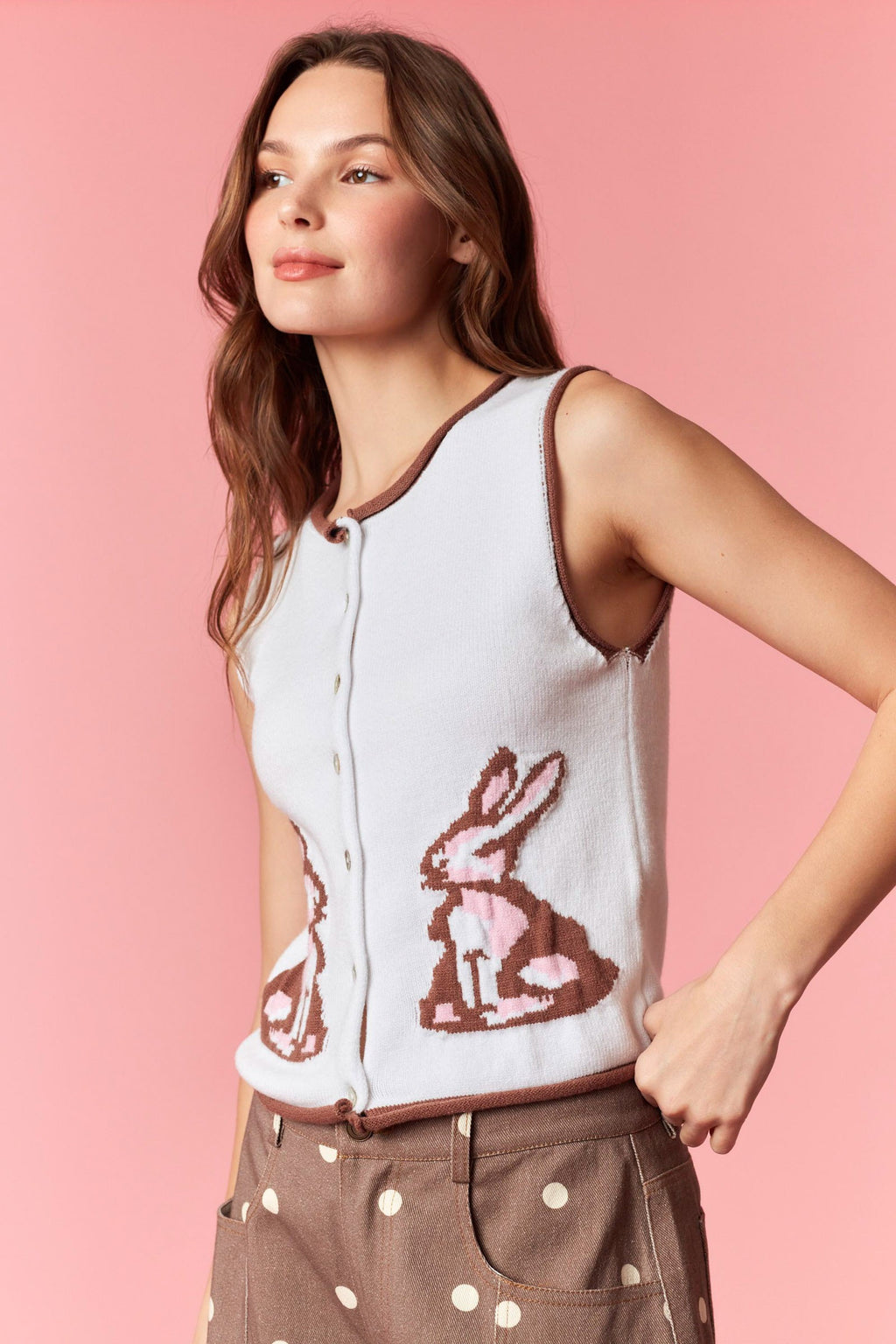 Hoppy Little Darling Button Top