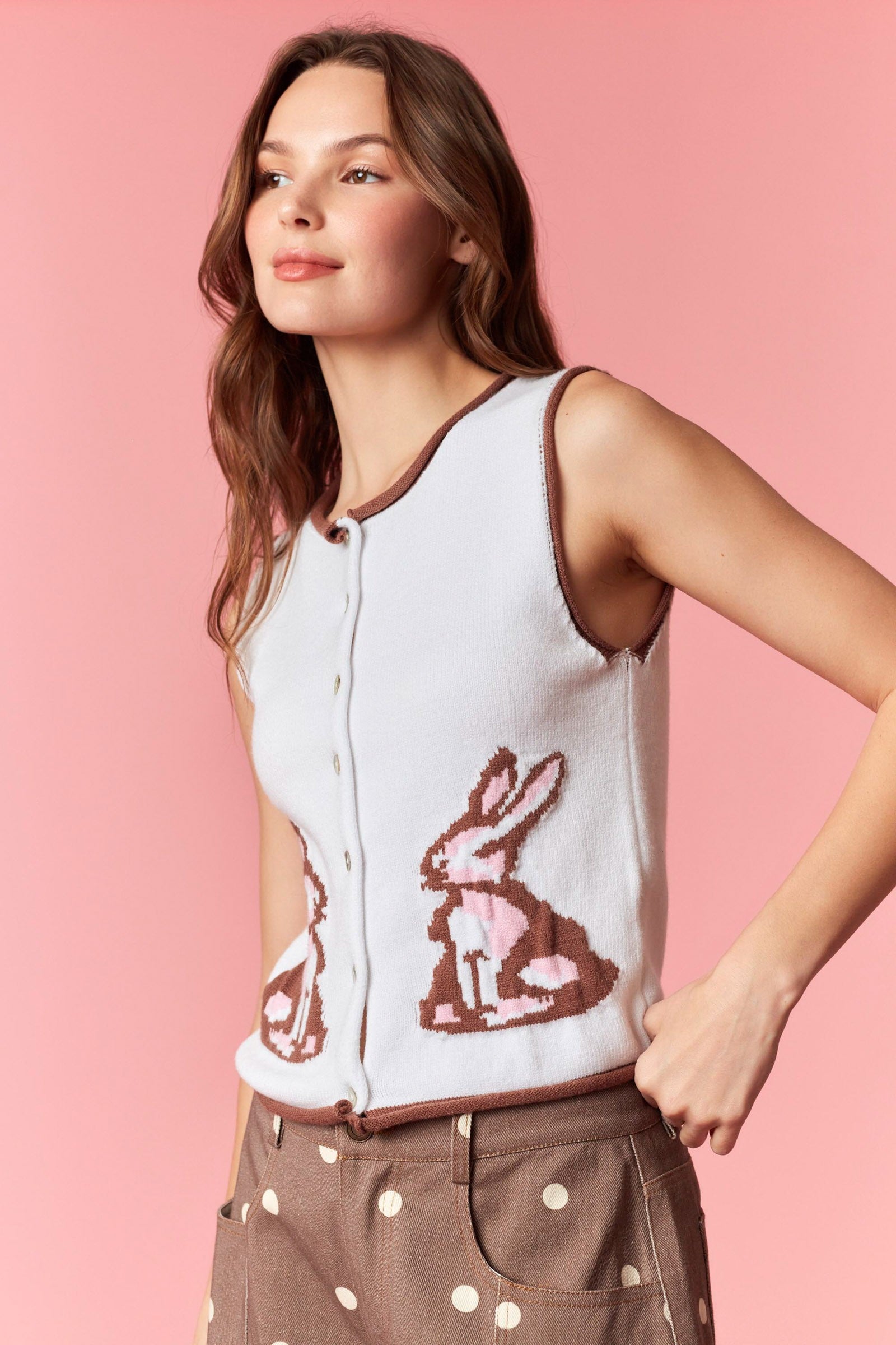 Hoppy Little Darling Button Top
