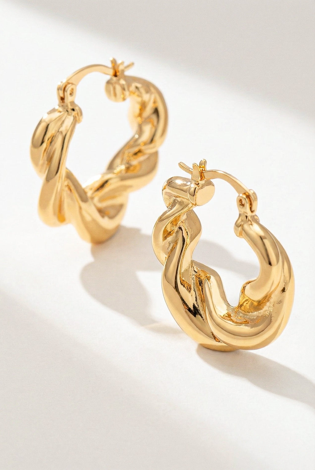 Twist of Gold Hoop Earrings
