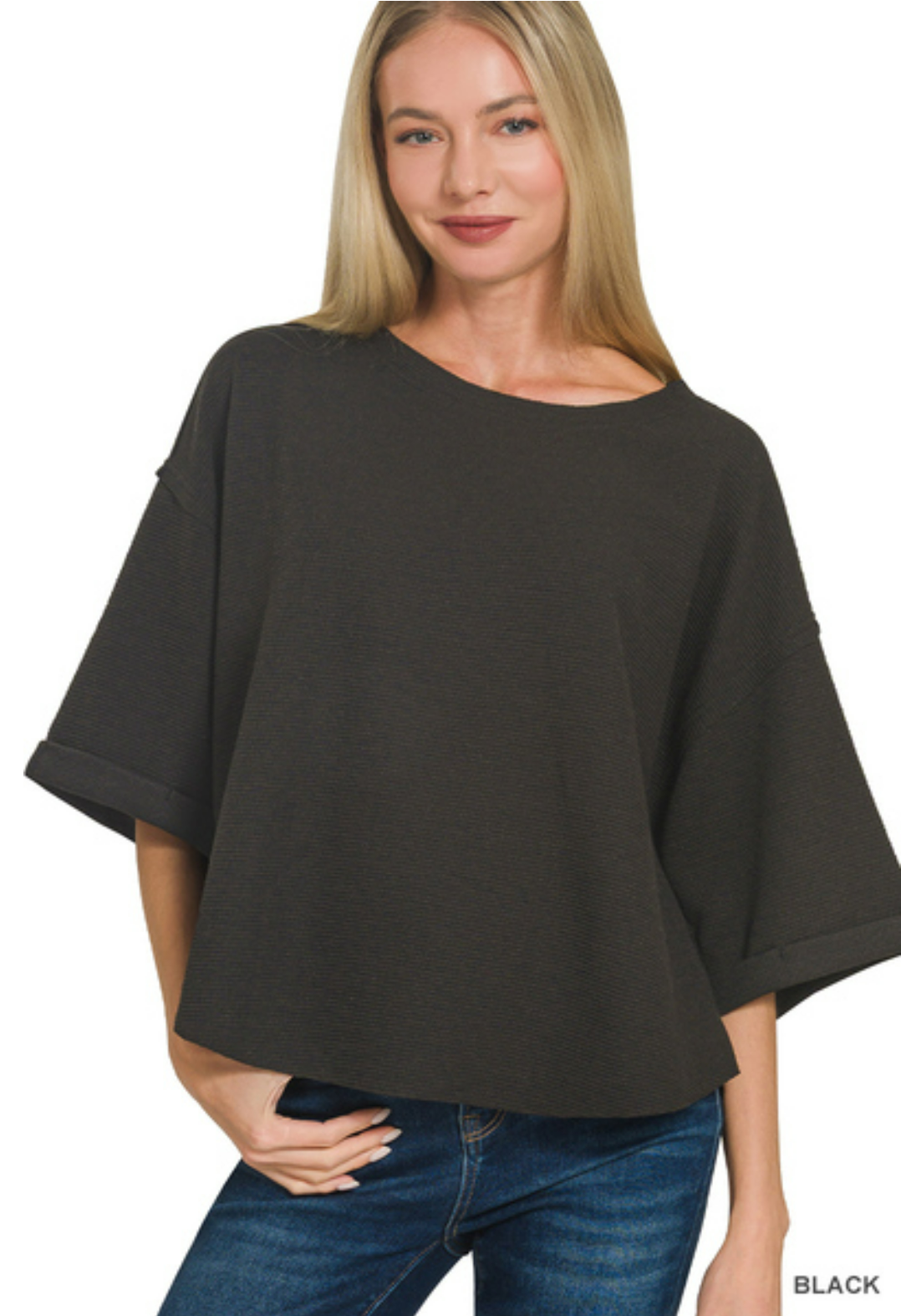 The Downtown Textured Boxy Top
