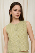 Olive Grove Gingham Top