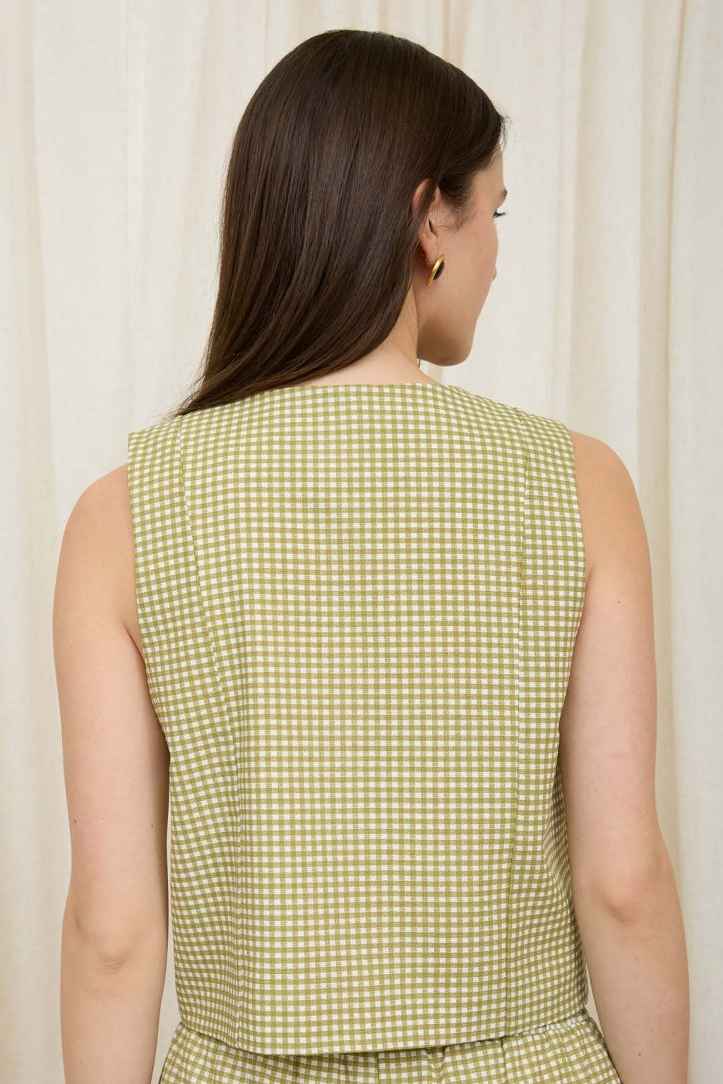Olive Grove Gingham Top