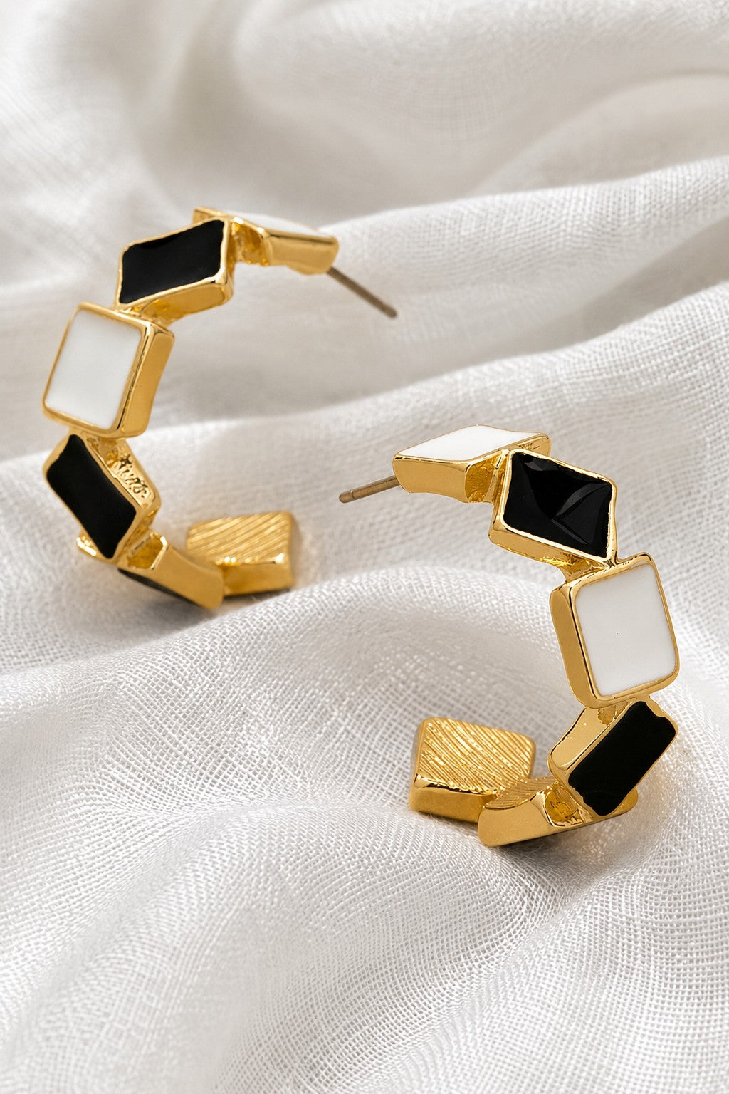 Check Mate Hoop Earrings