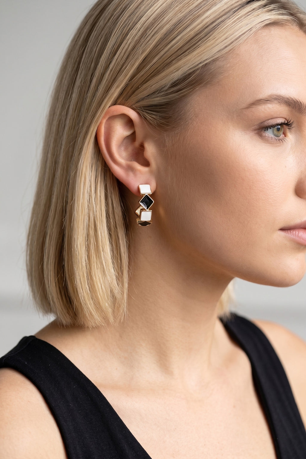Check Mate Hoop Earrings