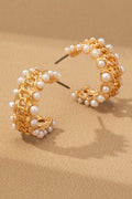 Pearls & Chains Hoop Earrings