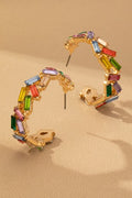 Playful Charm Baguette Hoops