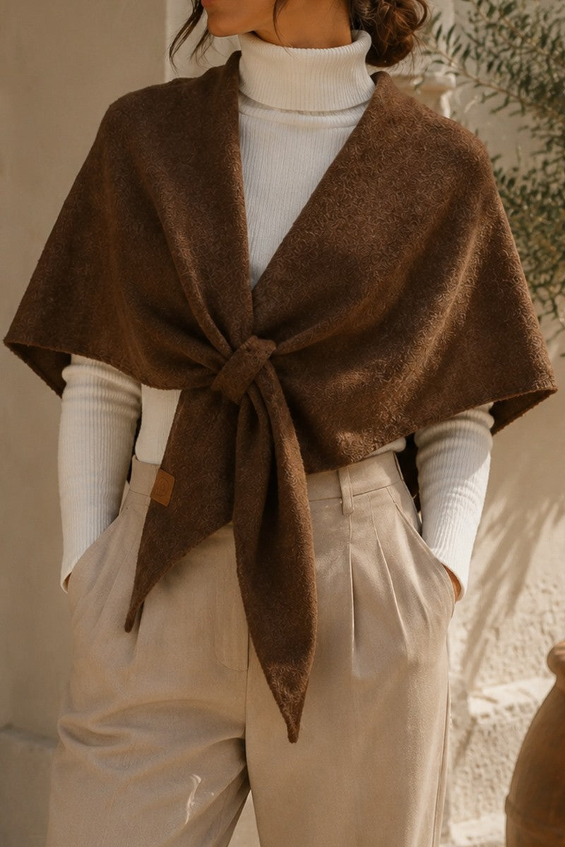 Cozy Intentions Tie-Front Shawl