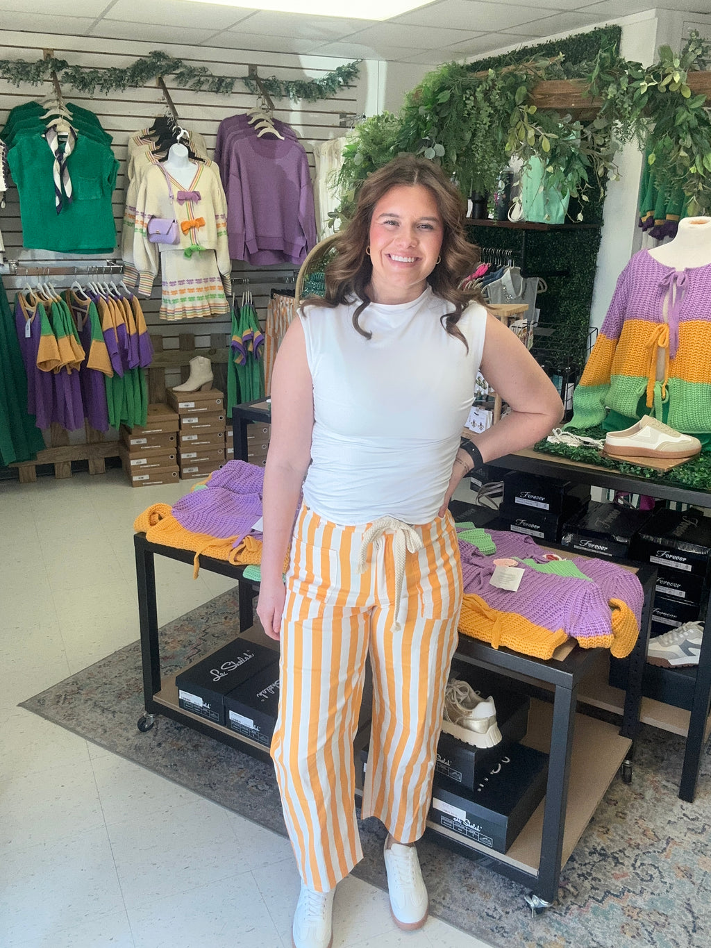 Citrus Stripe Utility Pants