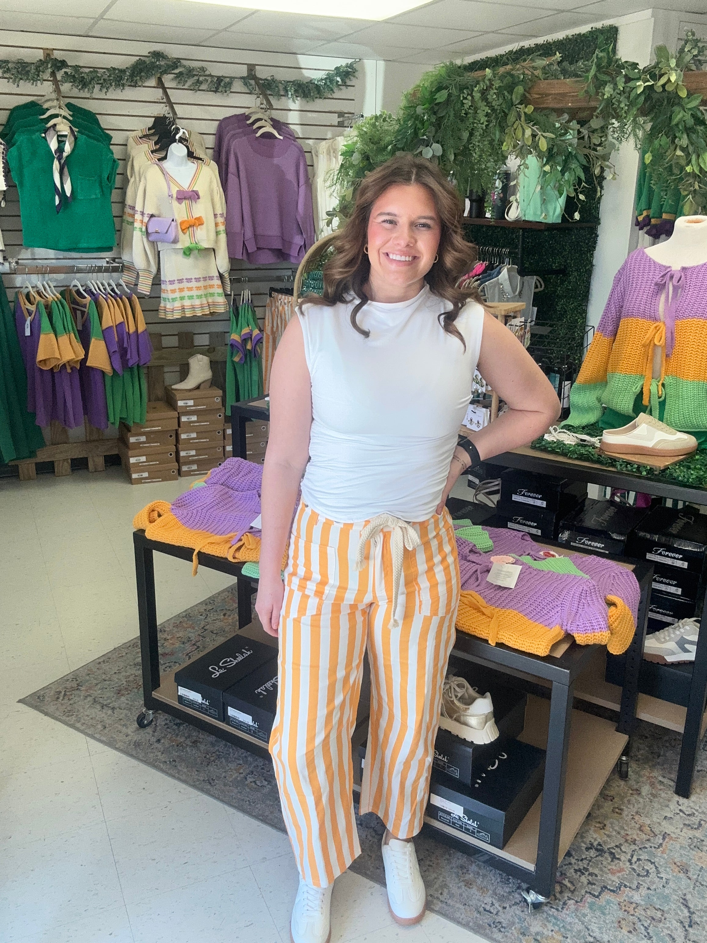 Citrus Stripe Utility Pants