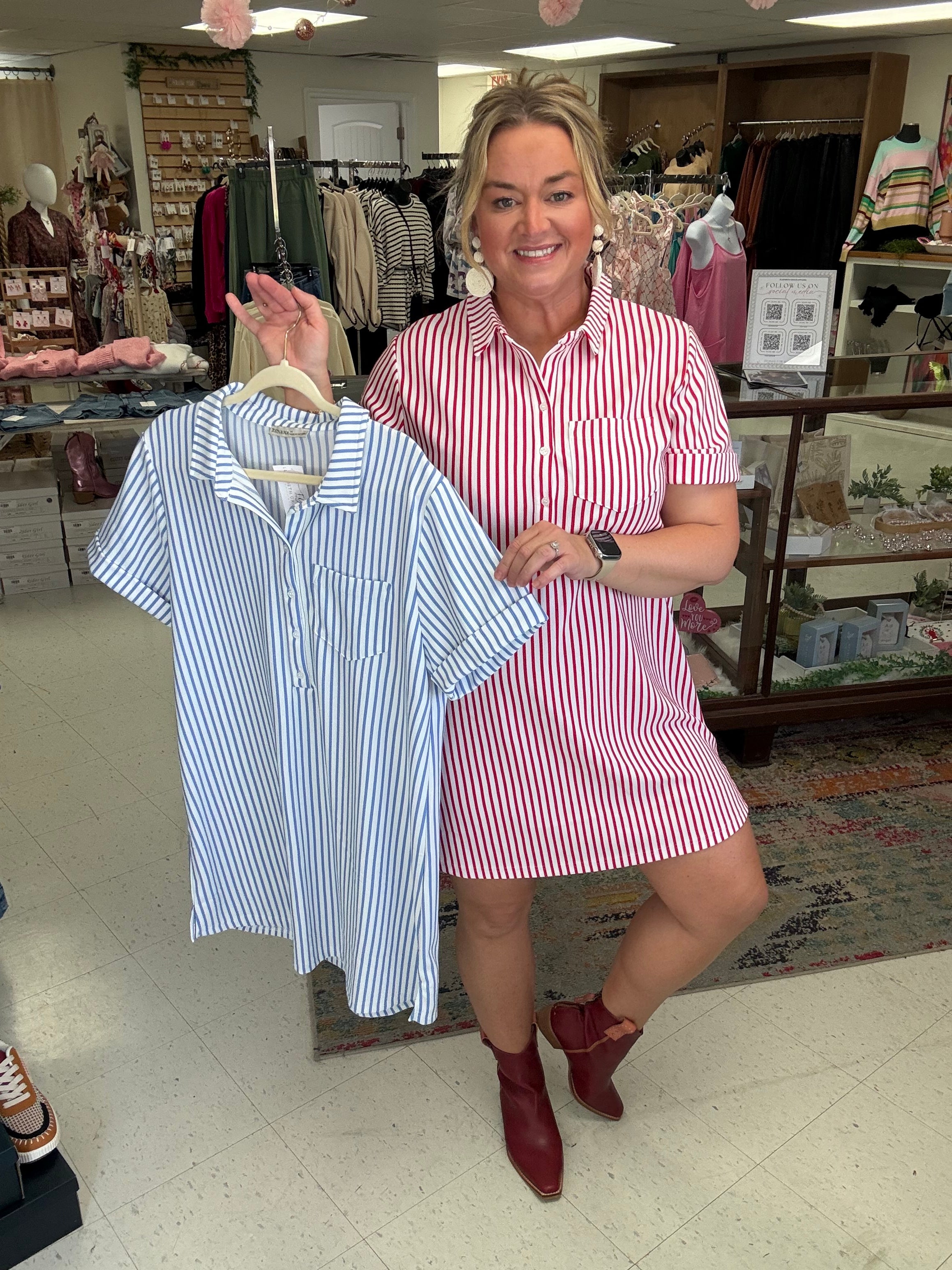 Sailor's Delight Striped Shirt Dress