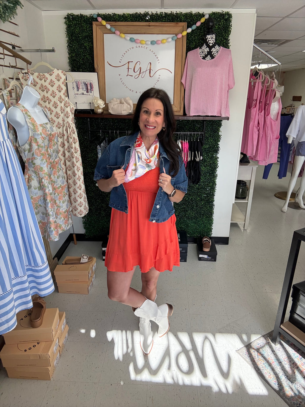 Scarlet Sunset Smocked Dress