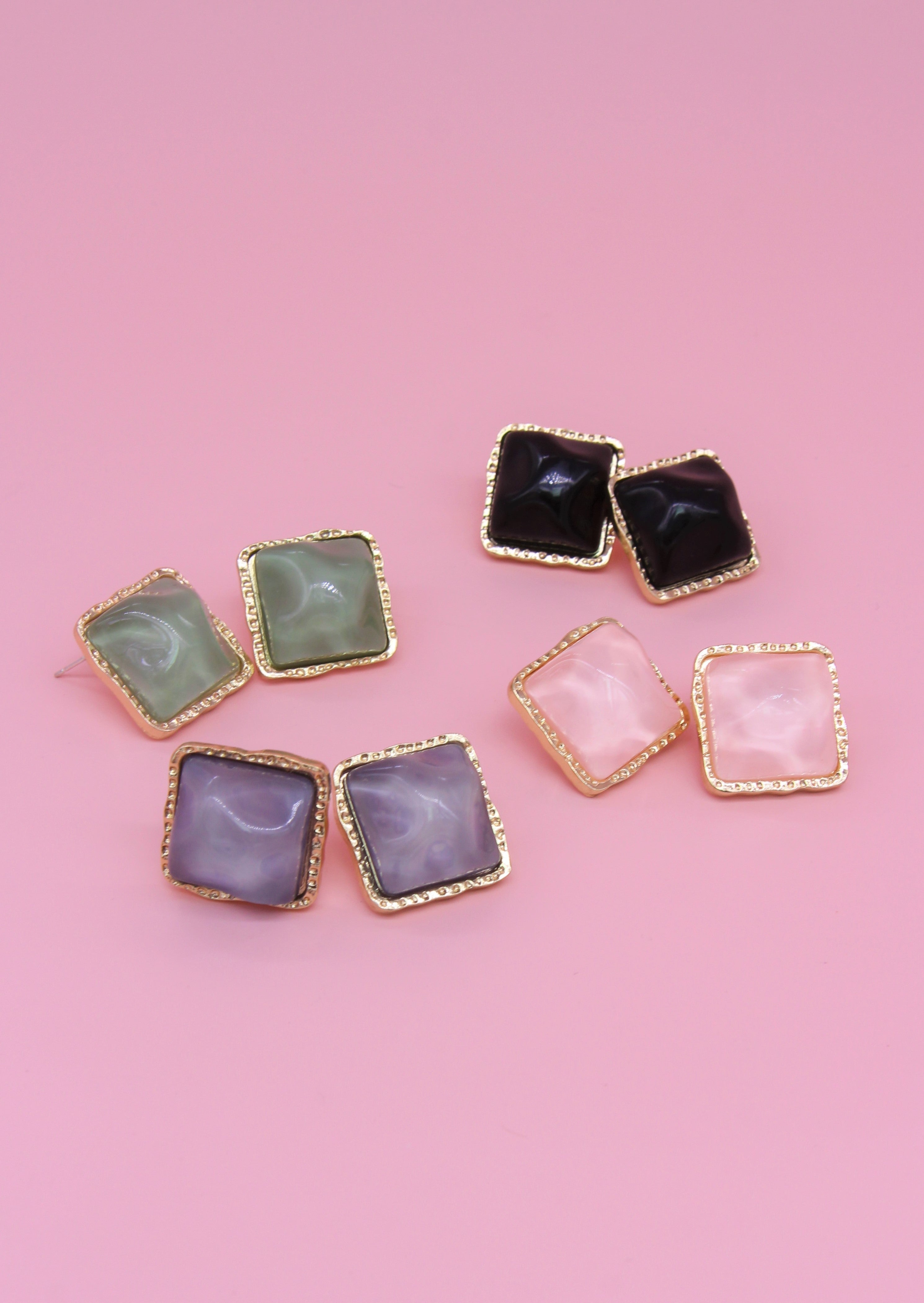 Precious Stone Stud Earrings