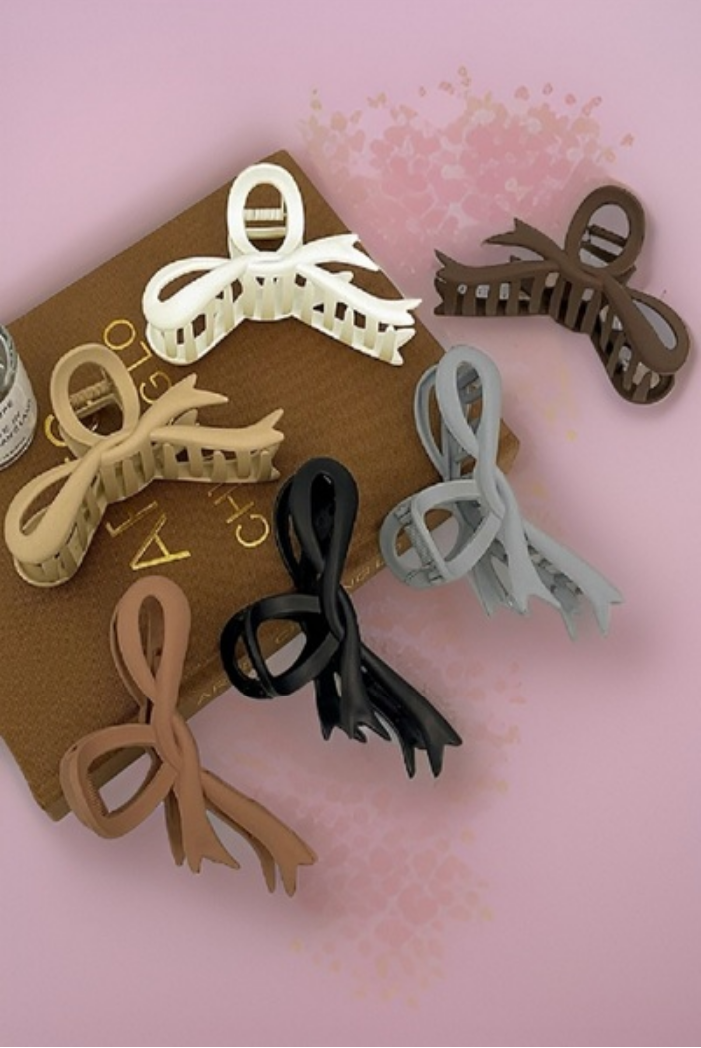 Matte Finish Bow Hair Claw