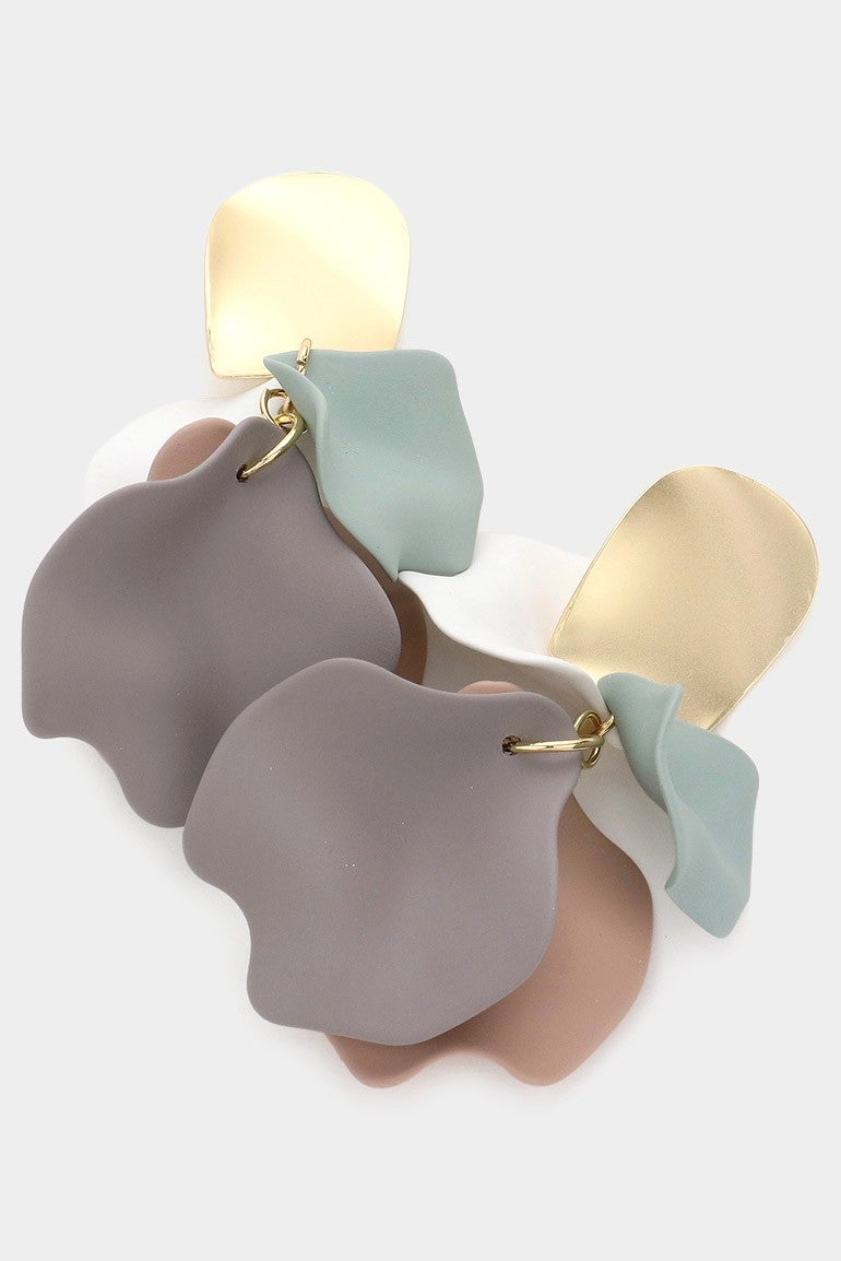 Colored Petal Cluster Earrings