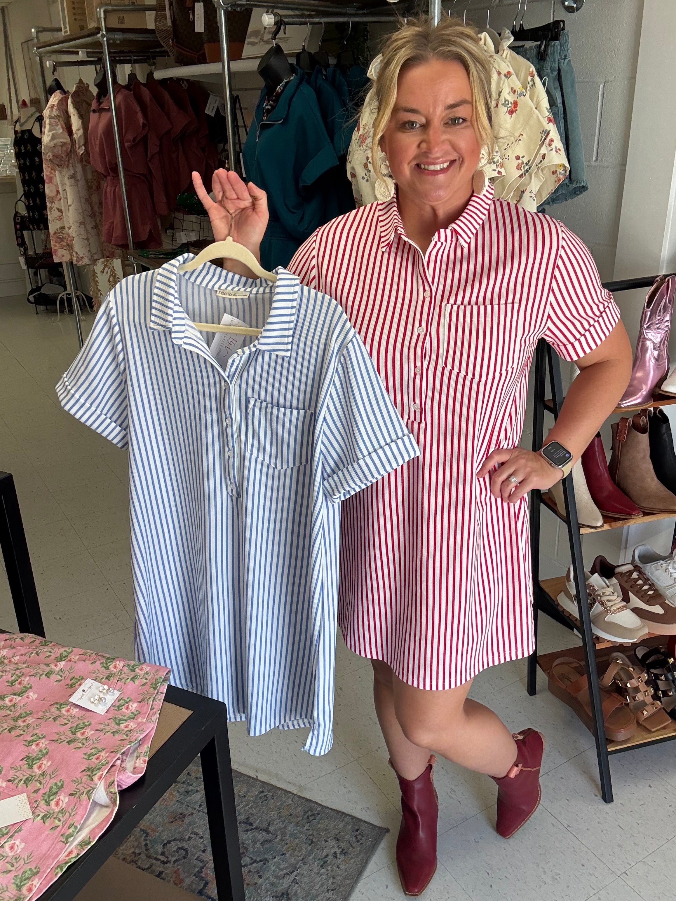 Sailor's Delight Striped Shirt Dress