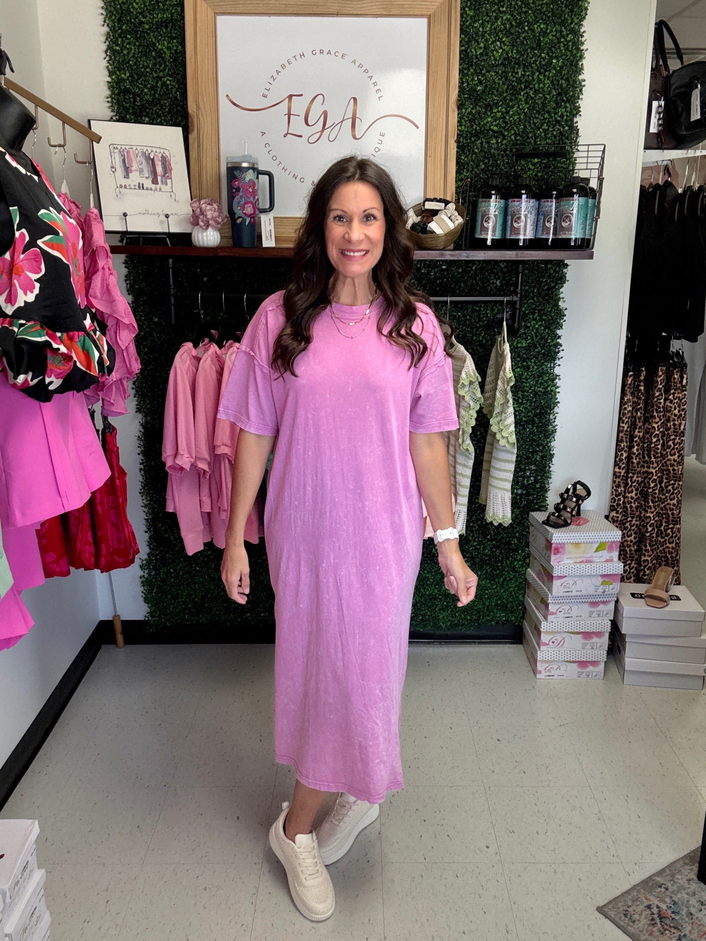 Mineral Washed Midi Dress