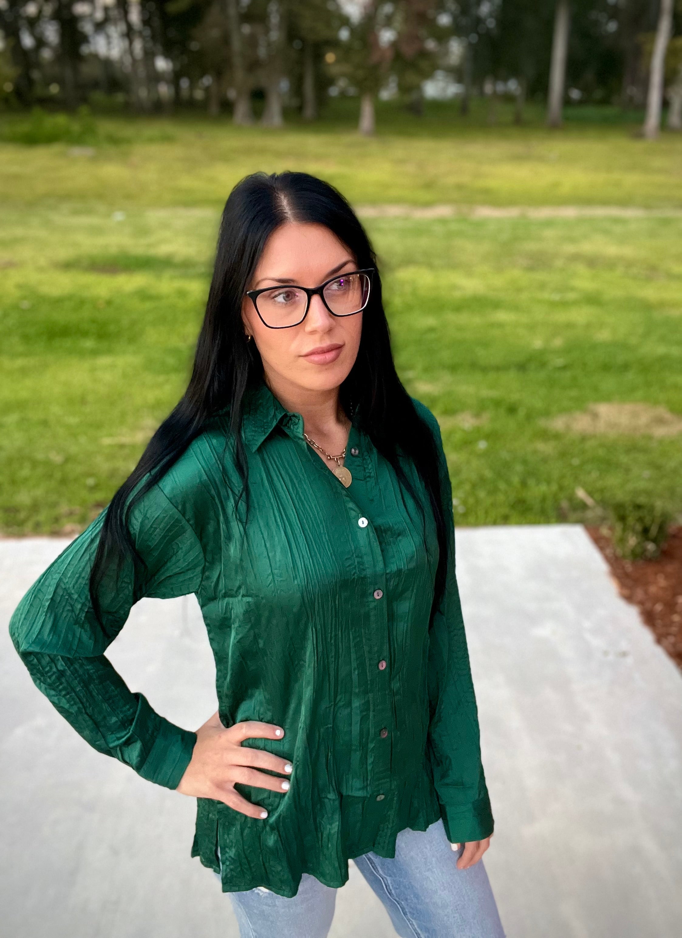 The Lennox Textured Button Blouse