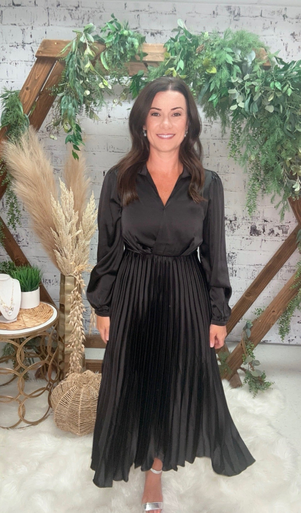 Elegance First Satin Midi Dress