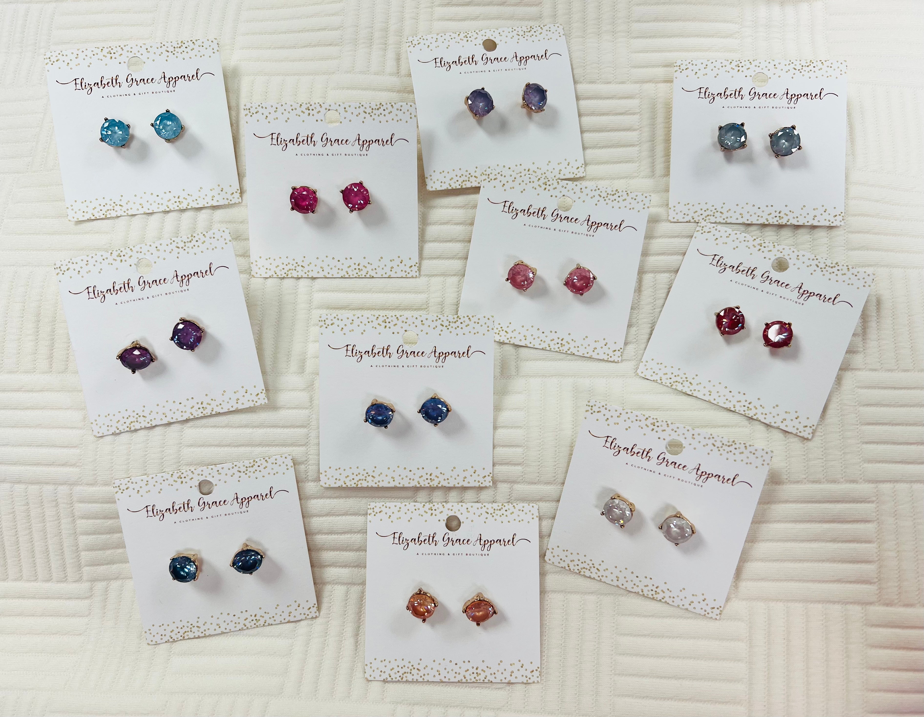 Colored Stud Earrings