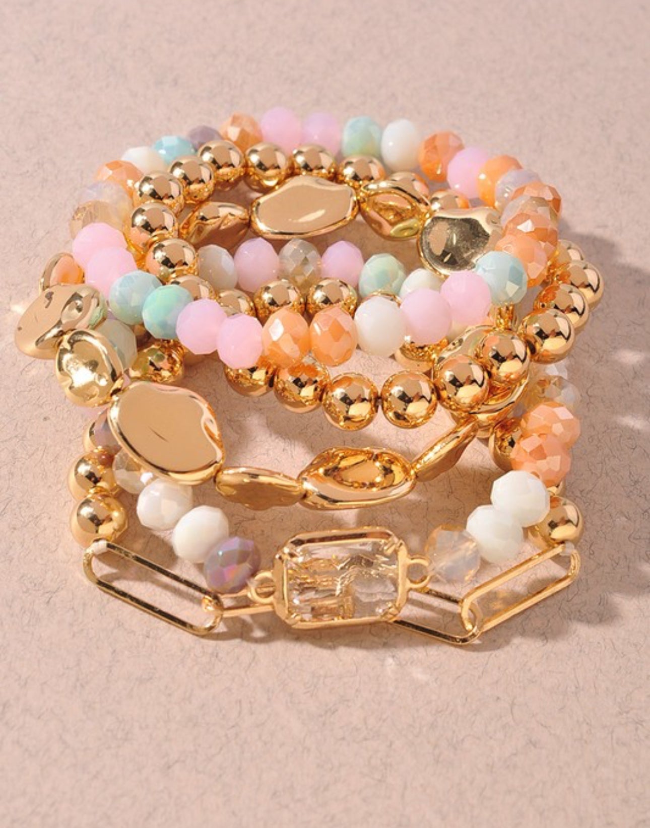 Multi Mix Beaded Stretch Bracelet Set