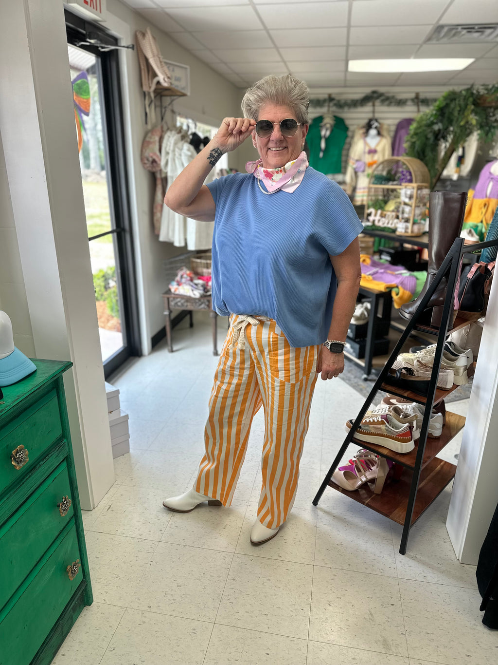 Citrus Stripe Utility Pants