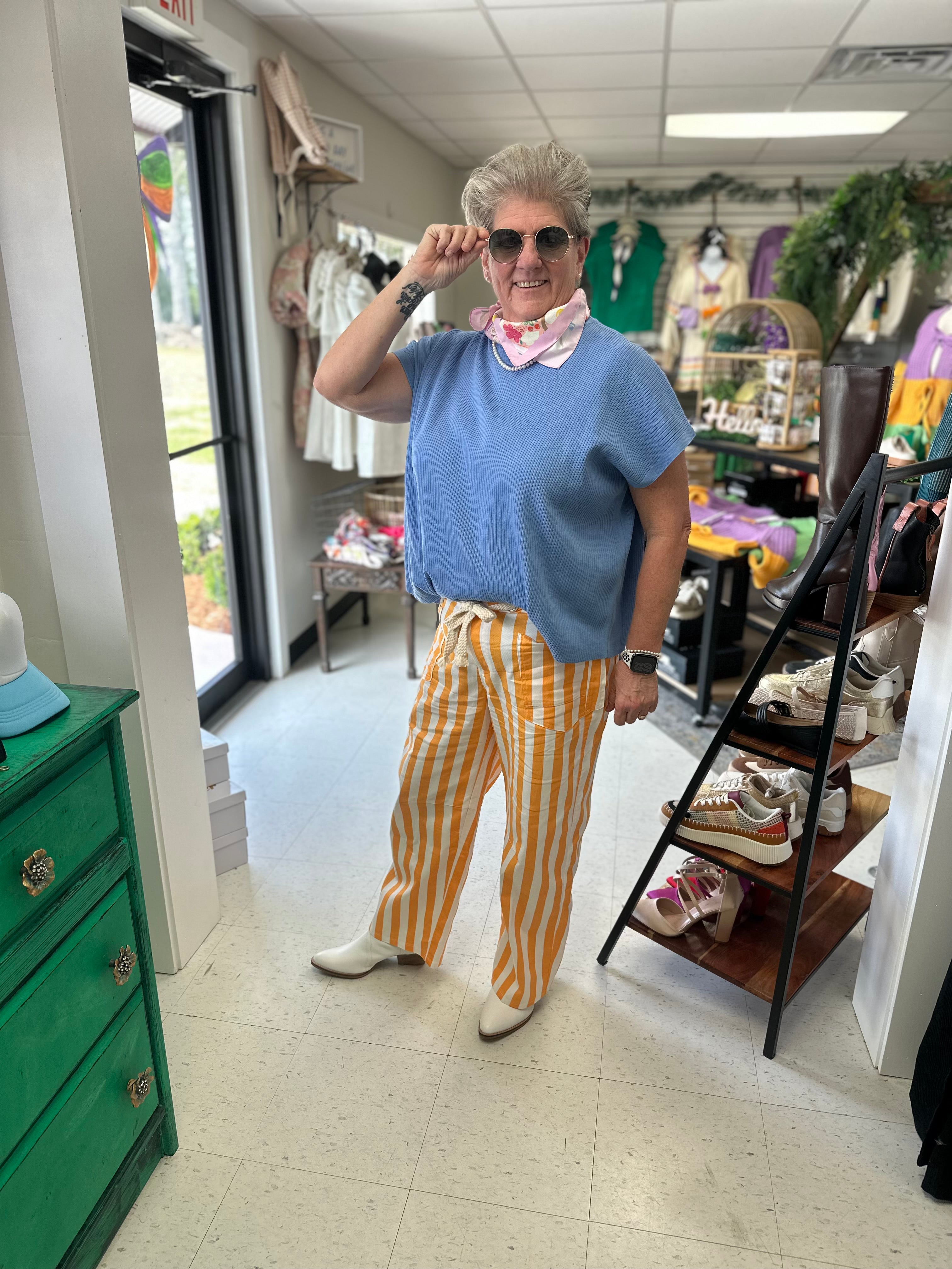 Citrus Stripe Utility Pants