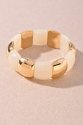 Chunky Resin & Gold Stretch Bracelet