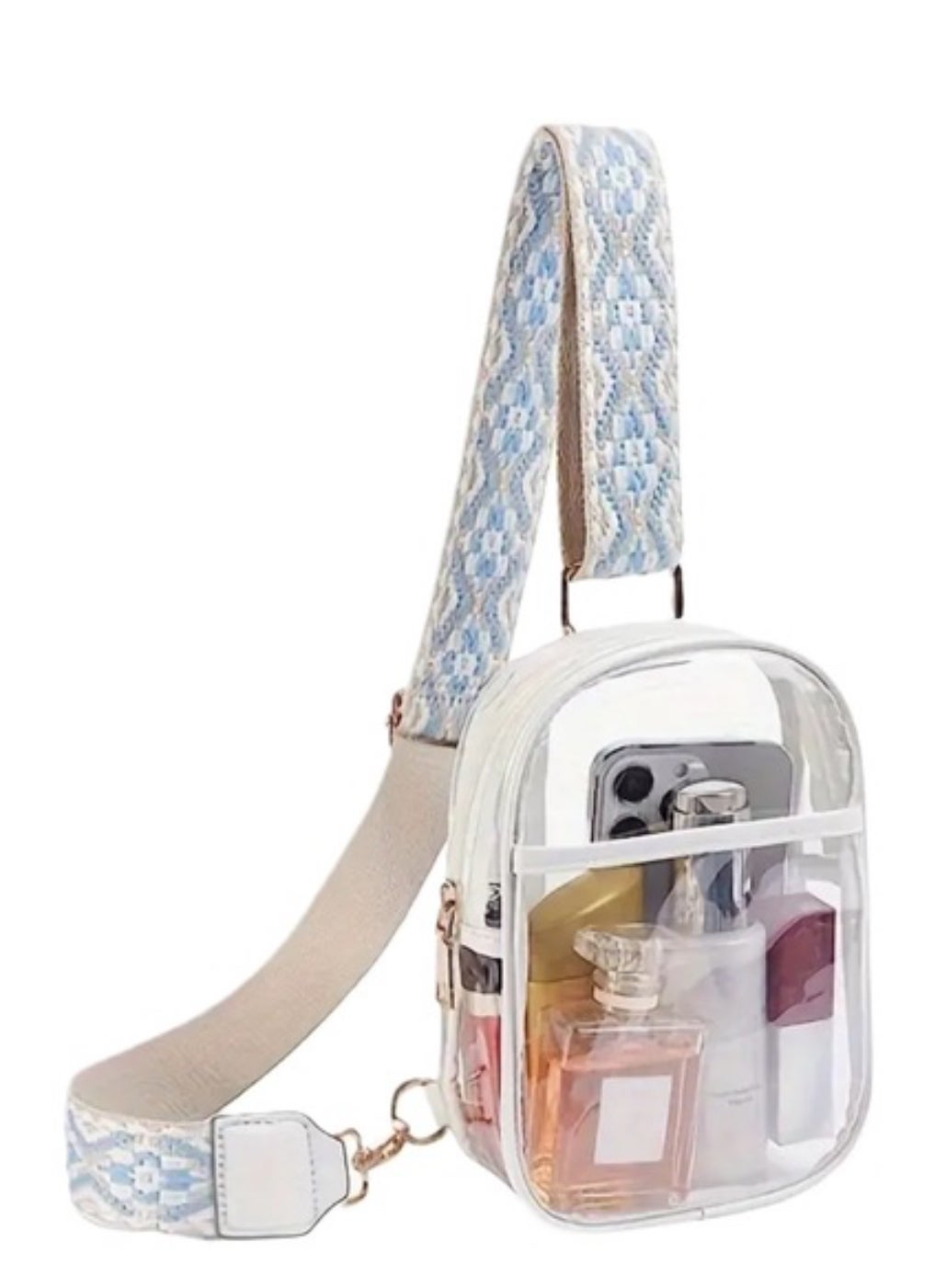 Clear Sling Bag with Guitar Strap