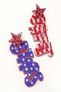 Stars and Stripes Beaded Earrings