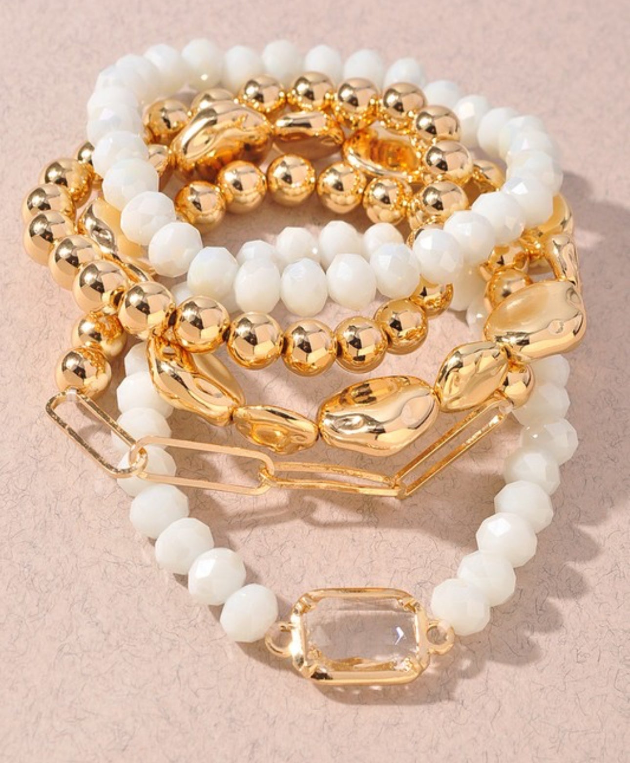 Multi Mix Beaded Stretch Bracelet Set