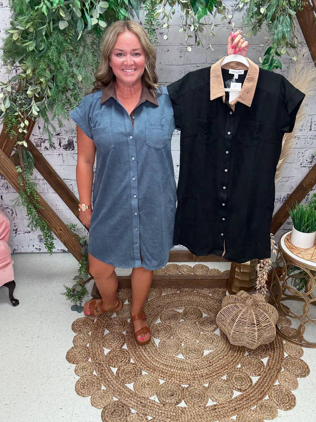 Shelby Suede Button Down Dress
