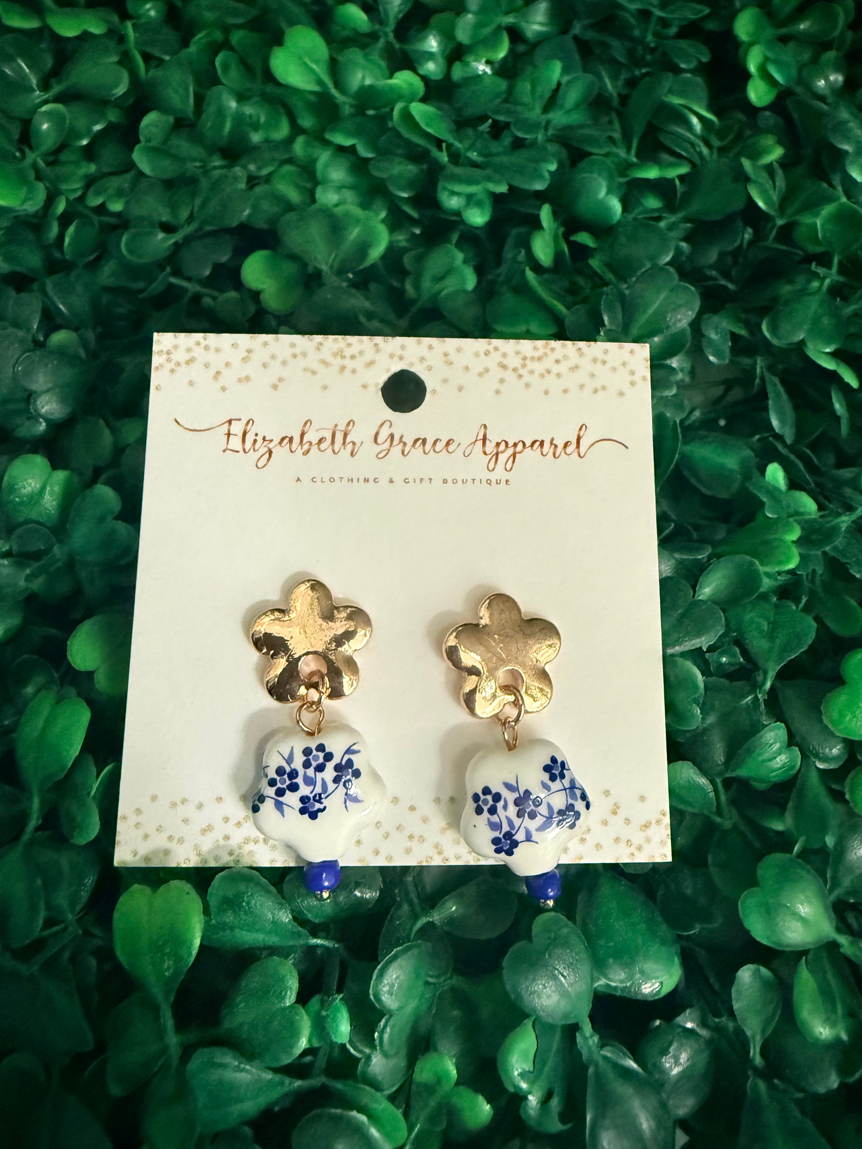 Blue Willow Bloom Earrings