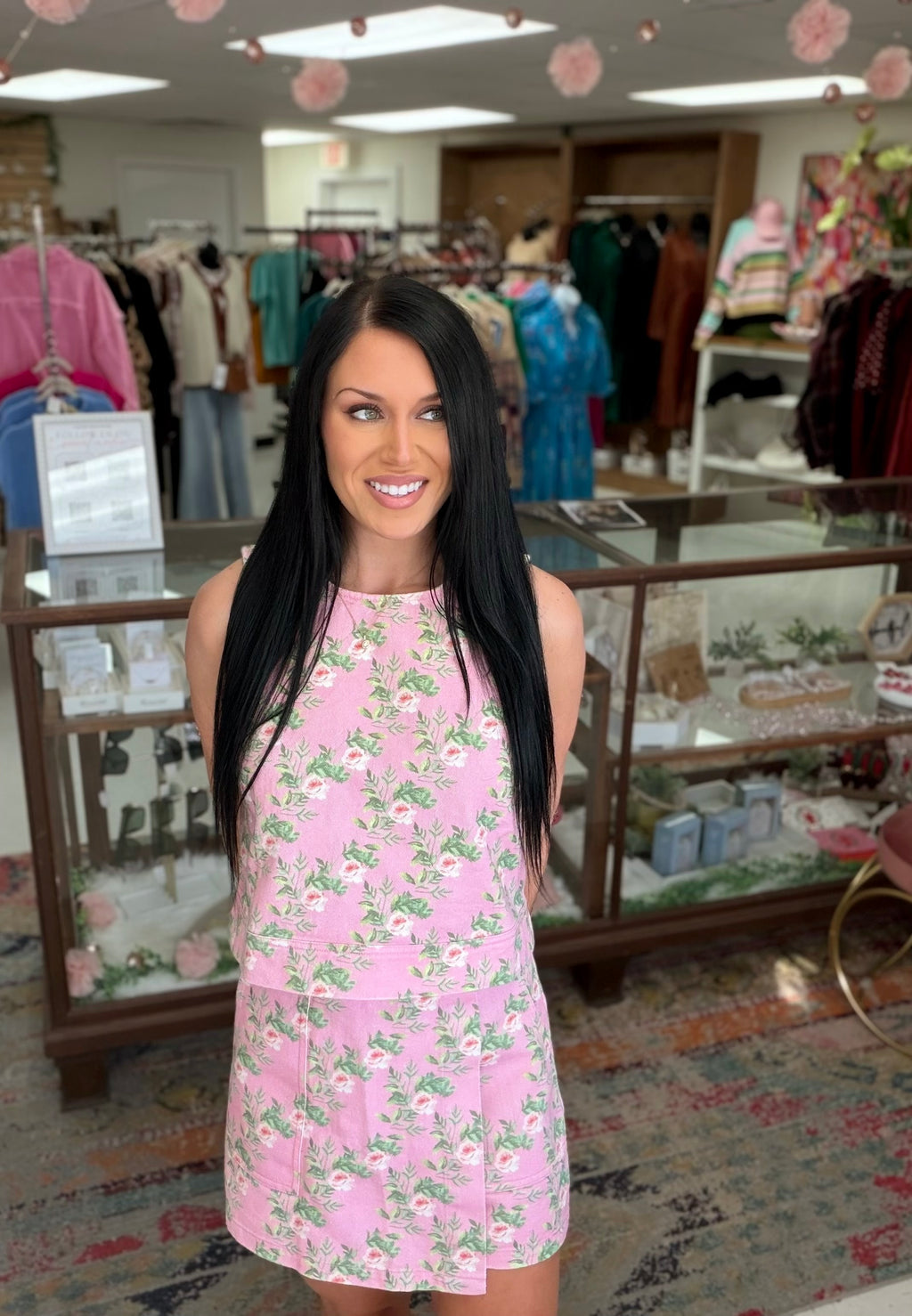 The Pink Petals Denim Top