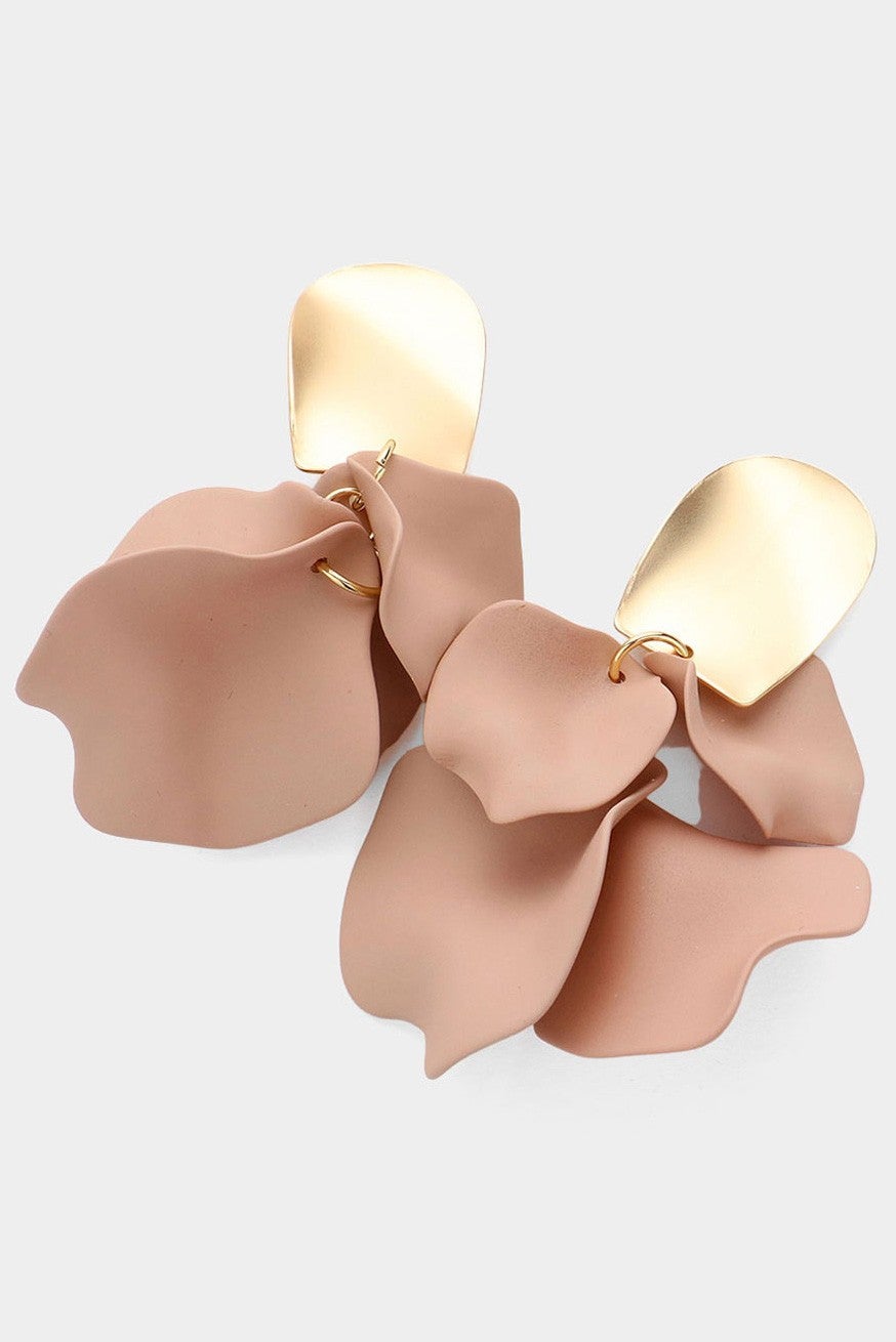 Colored Petal Cluster Earrings