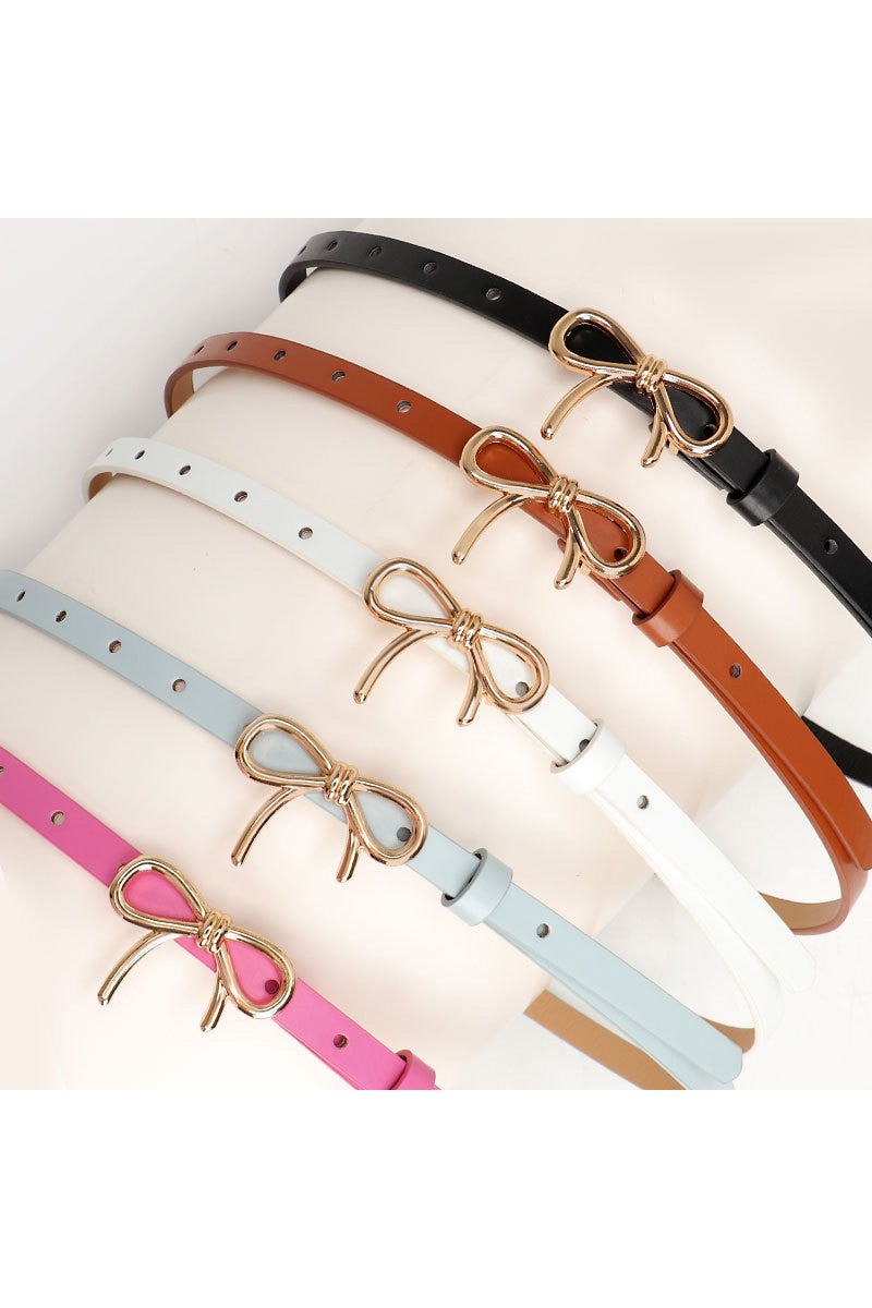 Bow Buckle Leather Belt