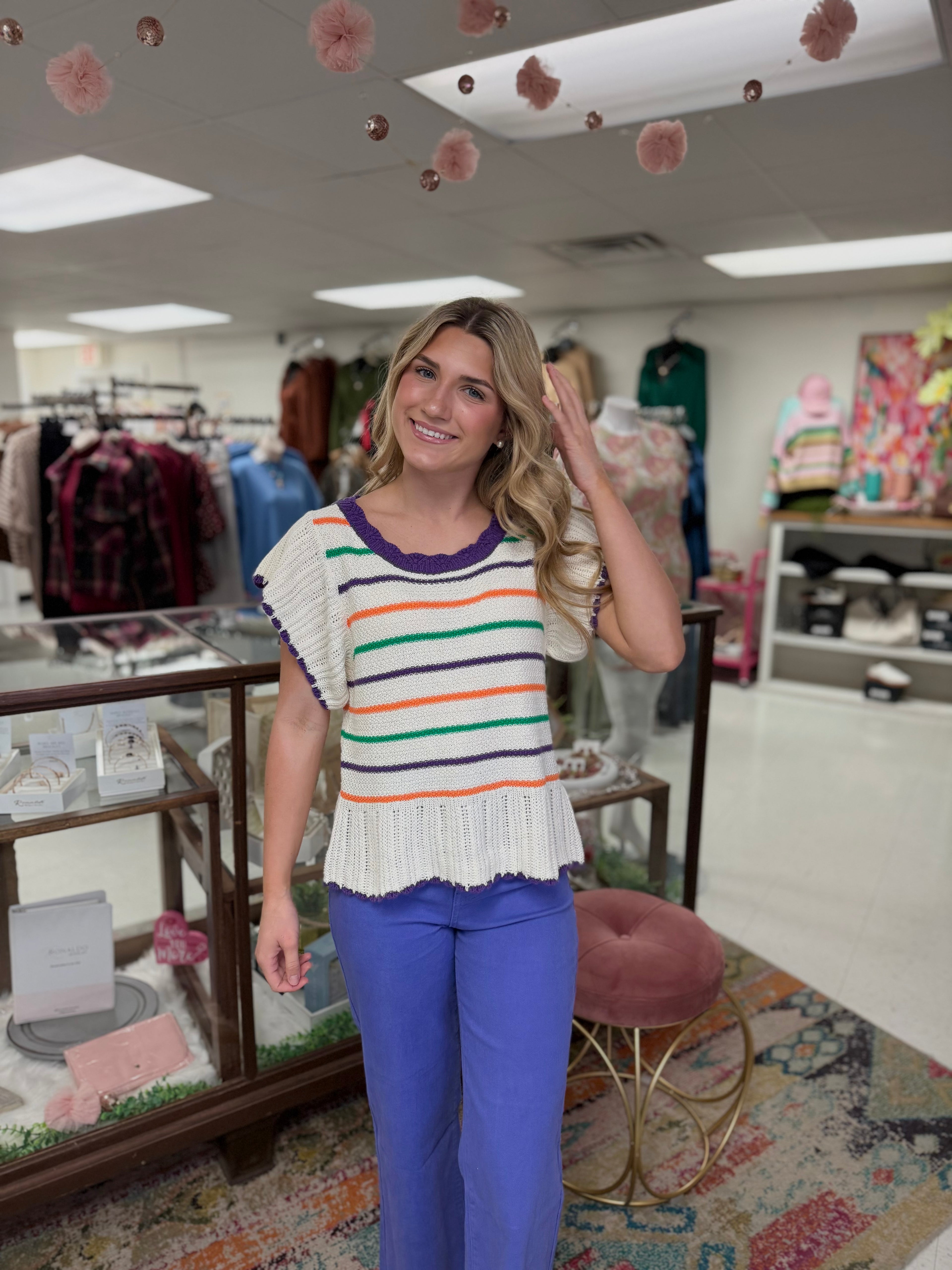 Carnival Cutie Ruffle Knit Top